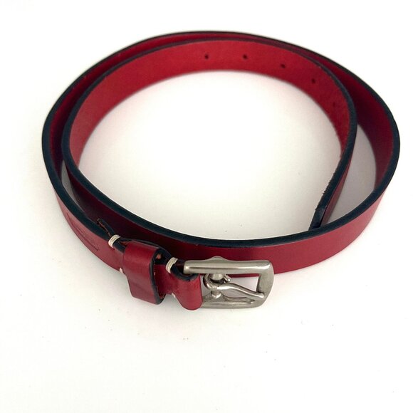 Vintage Coach 90s Red Leather Belt Women's Medium - Picture 1 of 15